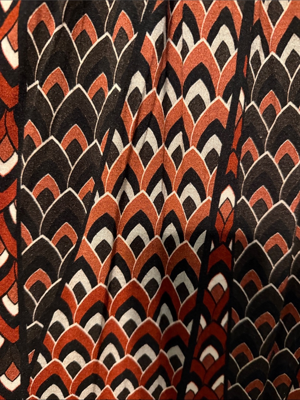 Blank London Anthropologie Sequin-Shoulder Printed Blouse in Rust Multi - Picture 5 of 8